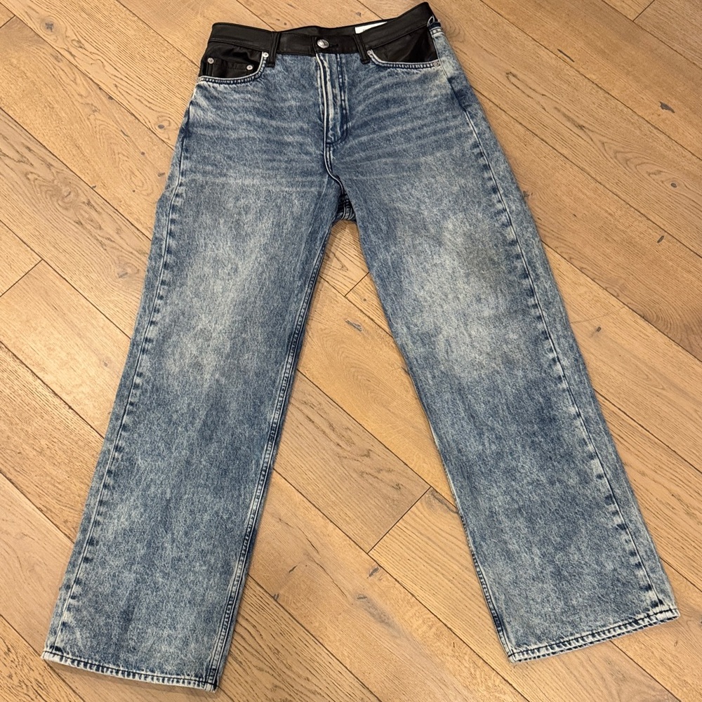 rag & bone Women's Boot Cut Jeans in Blue and Black